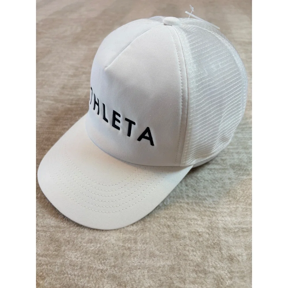 NWOT ATHLETA White‎ Baseball Cap Hat Adjustable Back Trucker Active Men